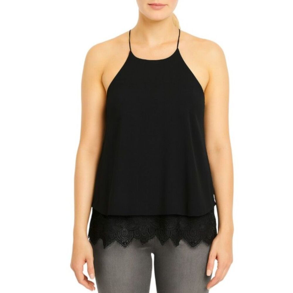 Sweet Journey Razor Back Tank with Lace Bottom | Size Large